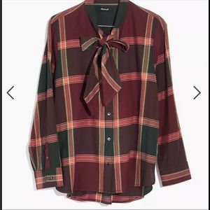 Madewell plaid longsleeve blouse